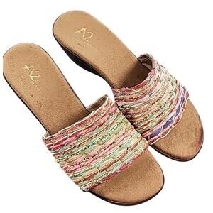 A2 Say Yes Woven Wedge Slip-On Brown Multi 7.5